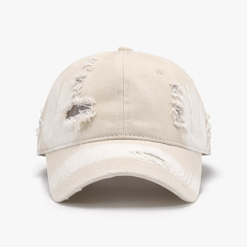 Distressed Adjustable Cotton Baseball Cap-Chaelisa's New Jammies