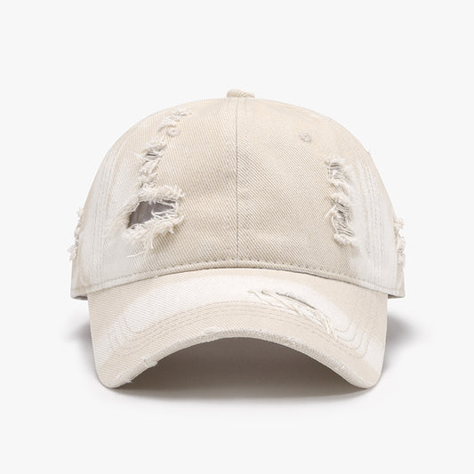 Distressed Adjustable Cotton Baseball Cap-Chaelisa's New Jammies