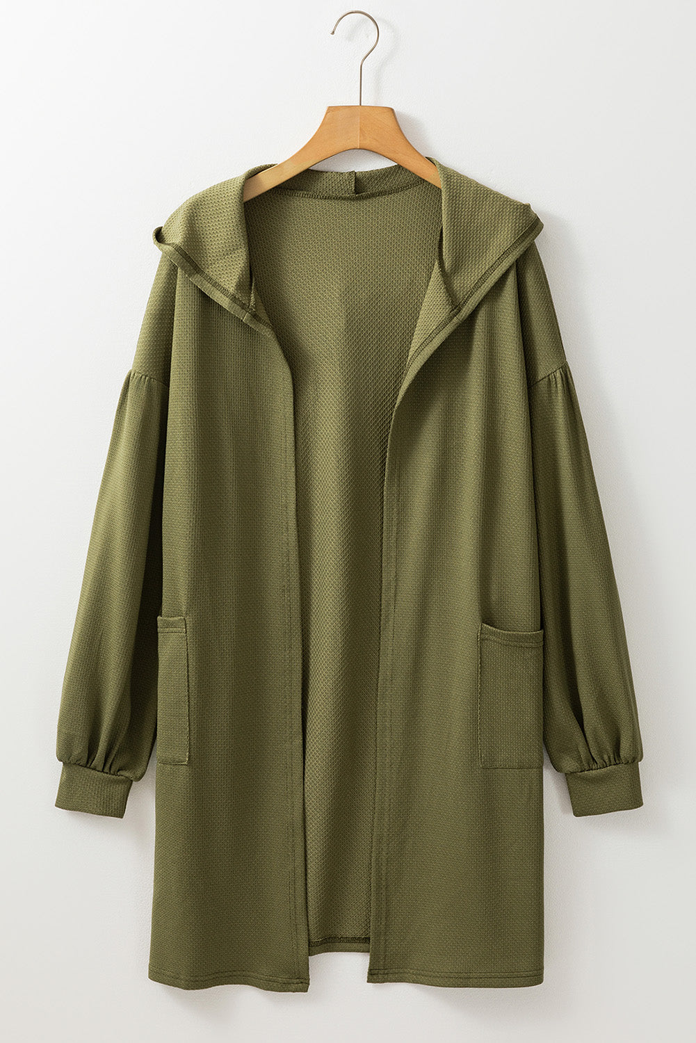 Guacamole Green Hooded Side Split Open Kimono with Pocket-Chaelisa's New Jammies