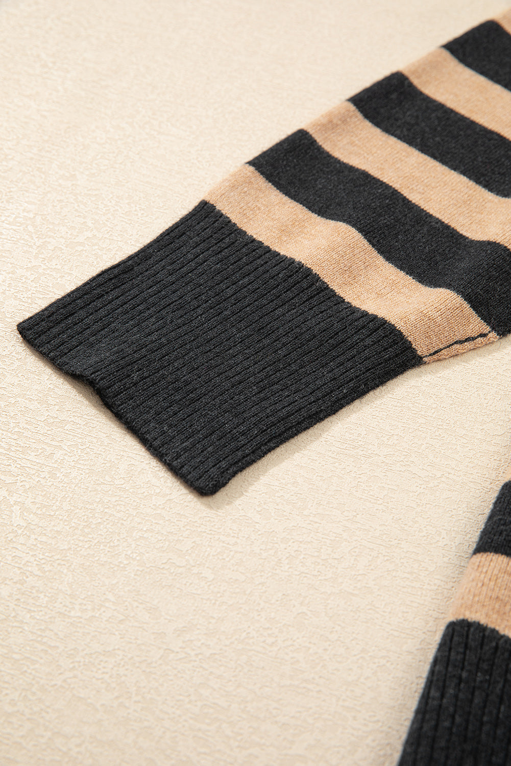 Black Stripe Collared Quarter Zipper Oversized Sweater-Chaelisa's New Jammies