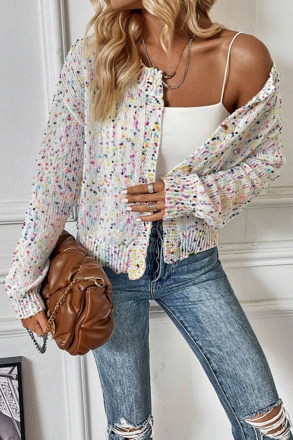 Confetti Button Up Long Sleeve Cardigan-Chaelisa's New Jammies