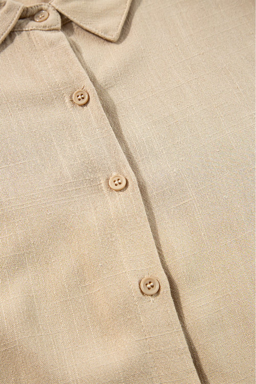 Tan Puff Sleeve Buttoned Tiered Pleated Shirt Mini Dress-Chaelisa's New Jammies