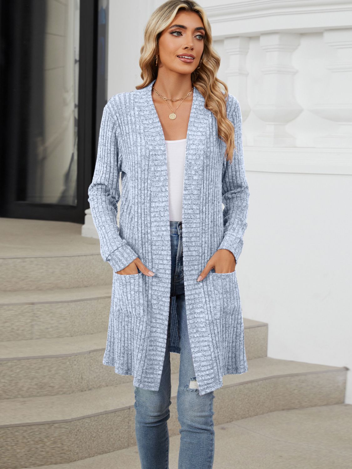 Open Front Long Sleeve Cardigan-Chaelisa's New Jammies
