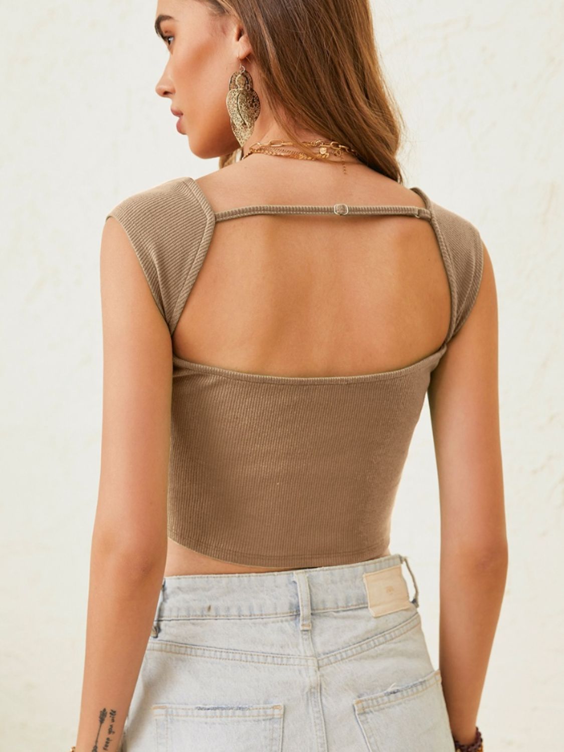 Cutout Cap Sleeve Crop Top-Chaelisa's New Jammies