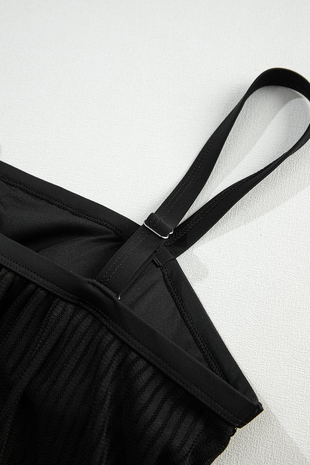 Black Striped Mesh Knotted Hem Tankini Swimsuit-Chaelisa's New Jammies