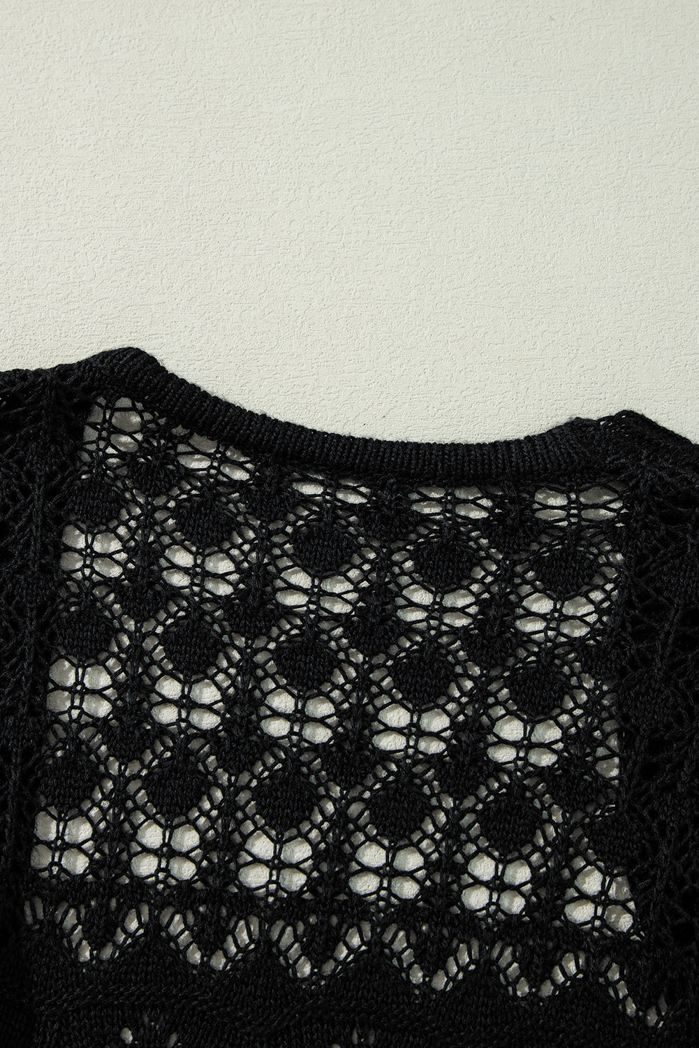 Black Crochet Hollow Out Open Front Cardigan-Chaelisa's New Jammies