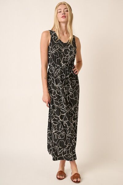 Mittoshop Side Slit Flower Print V-Neck Sleeveless Dress-Chaelisa's New Jammies