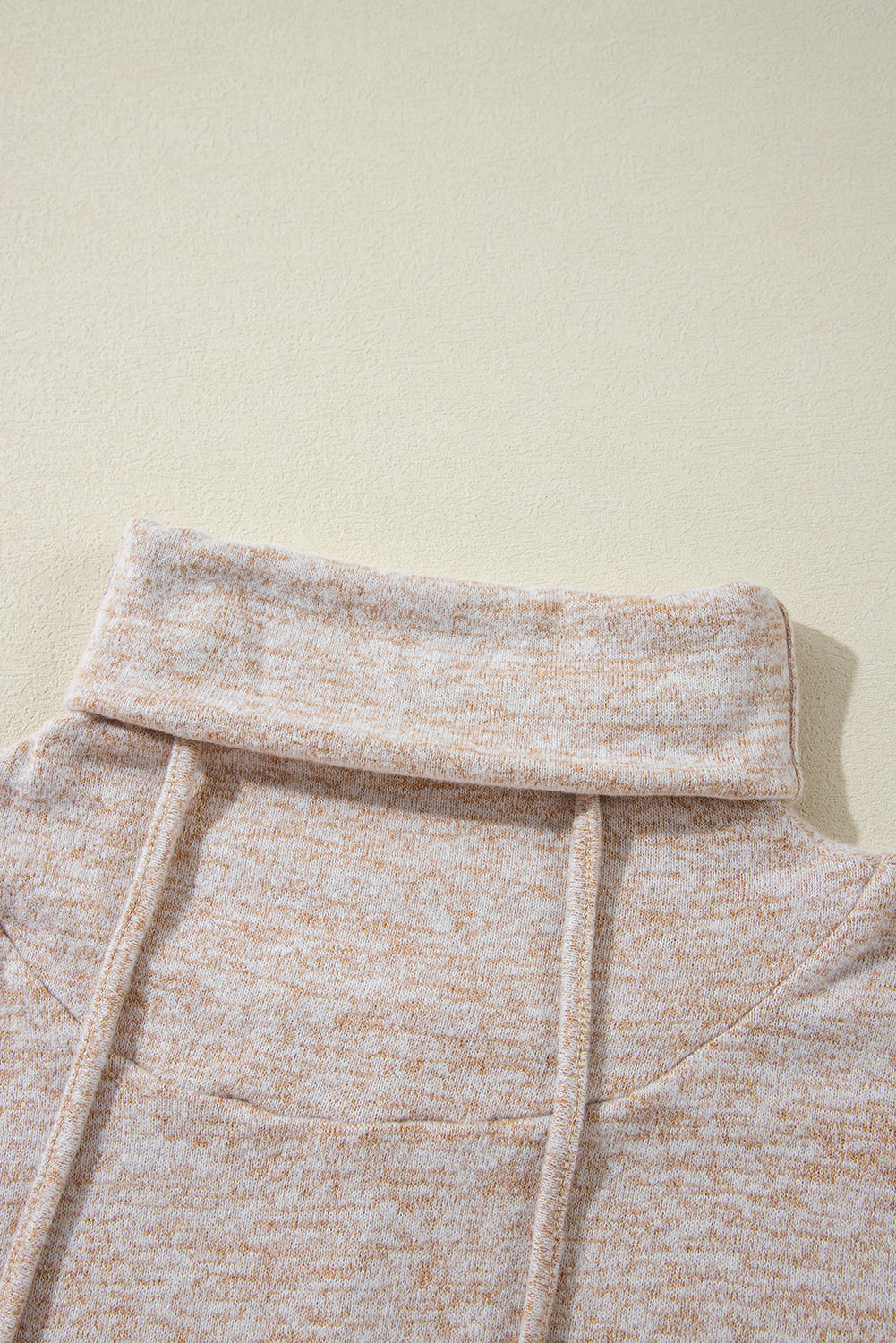 Apricot Drawstring Cowl High Neck Long Sleeve Split Top-Chaelisa's New Jammies