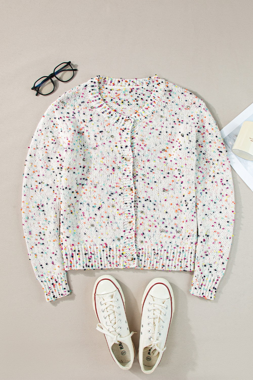 Confetti Button Up Long Sleeve Cardigan-Chaelisa's New Jammies