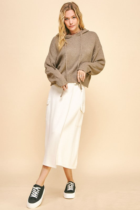 Davi & Dani Drop Shoulder Long Sleeve Hooded Sweater-Chaelisa's New Jammies