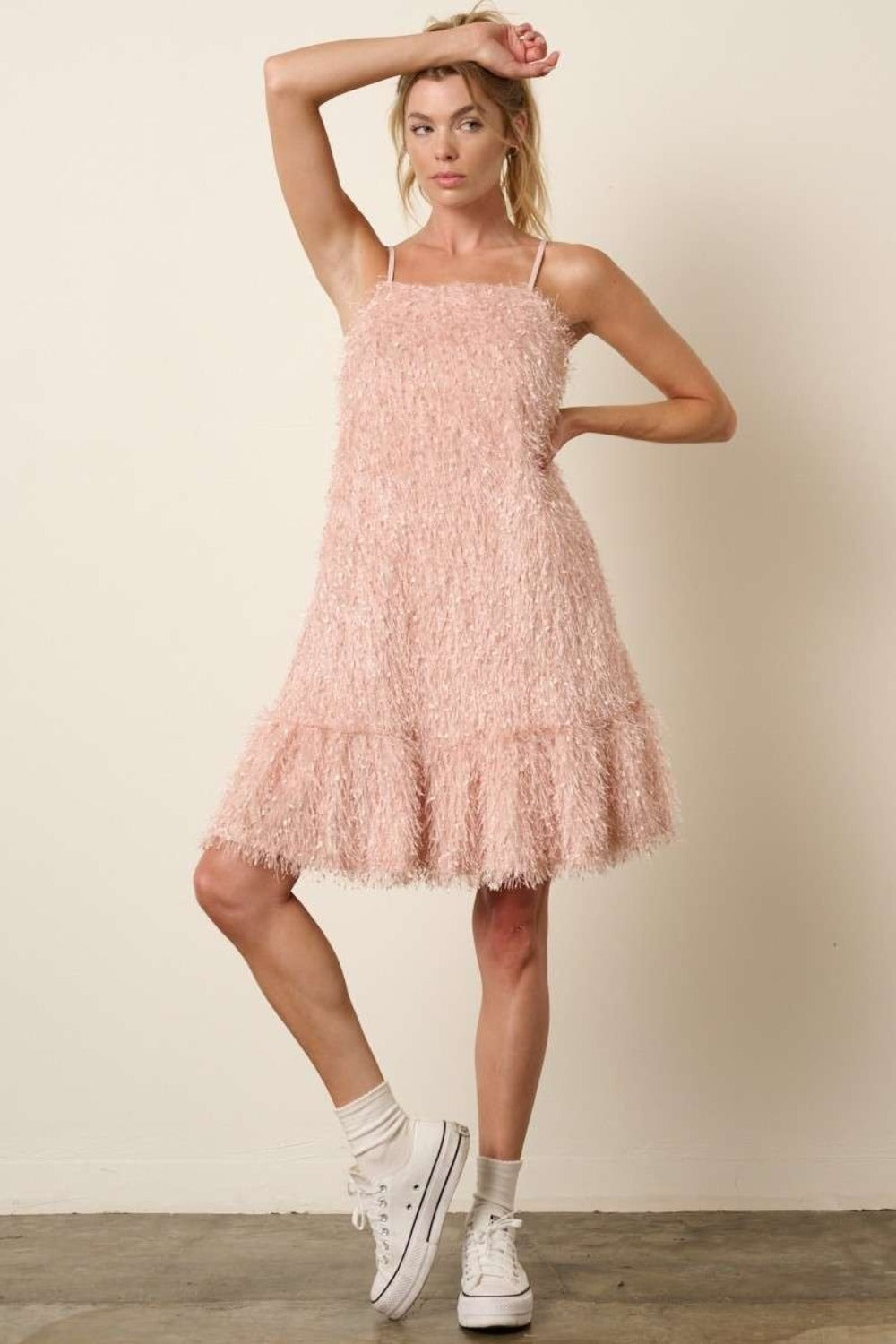 Mittoshop Feather Ruffle Hem Mini Cami Dress-Chaelisa's New Jammies