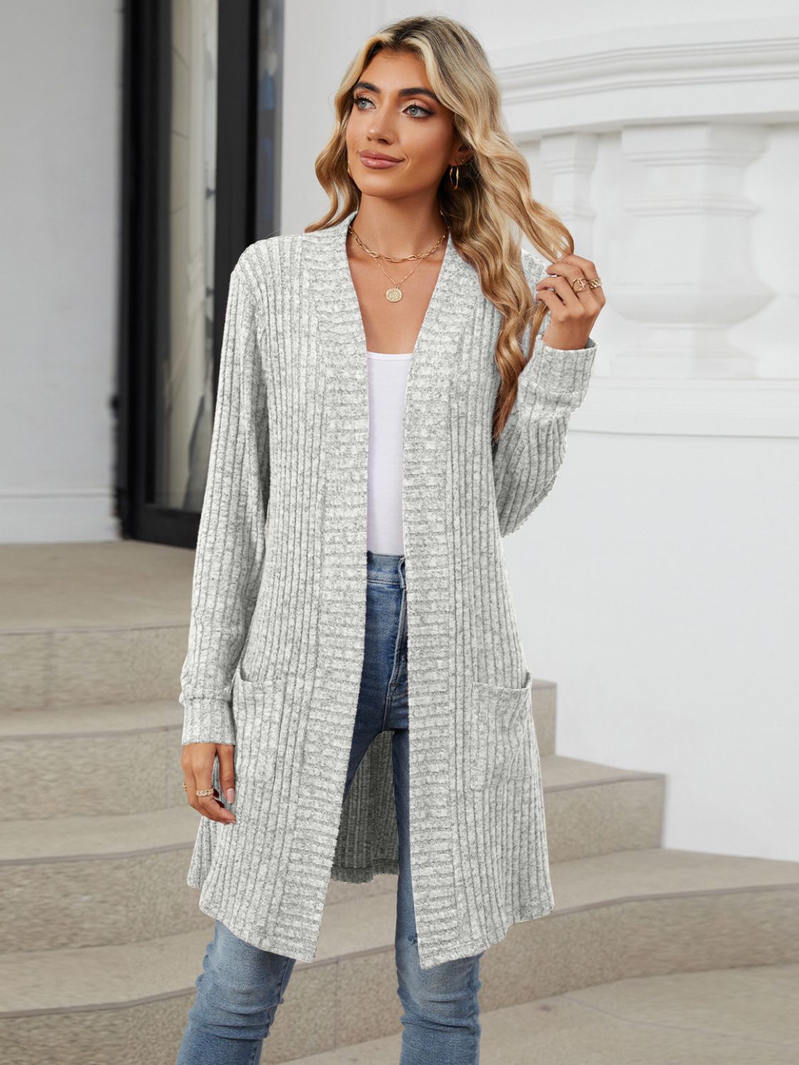 Open Front Long Sleeve Cardigan-Chaelisa's New Jammies