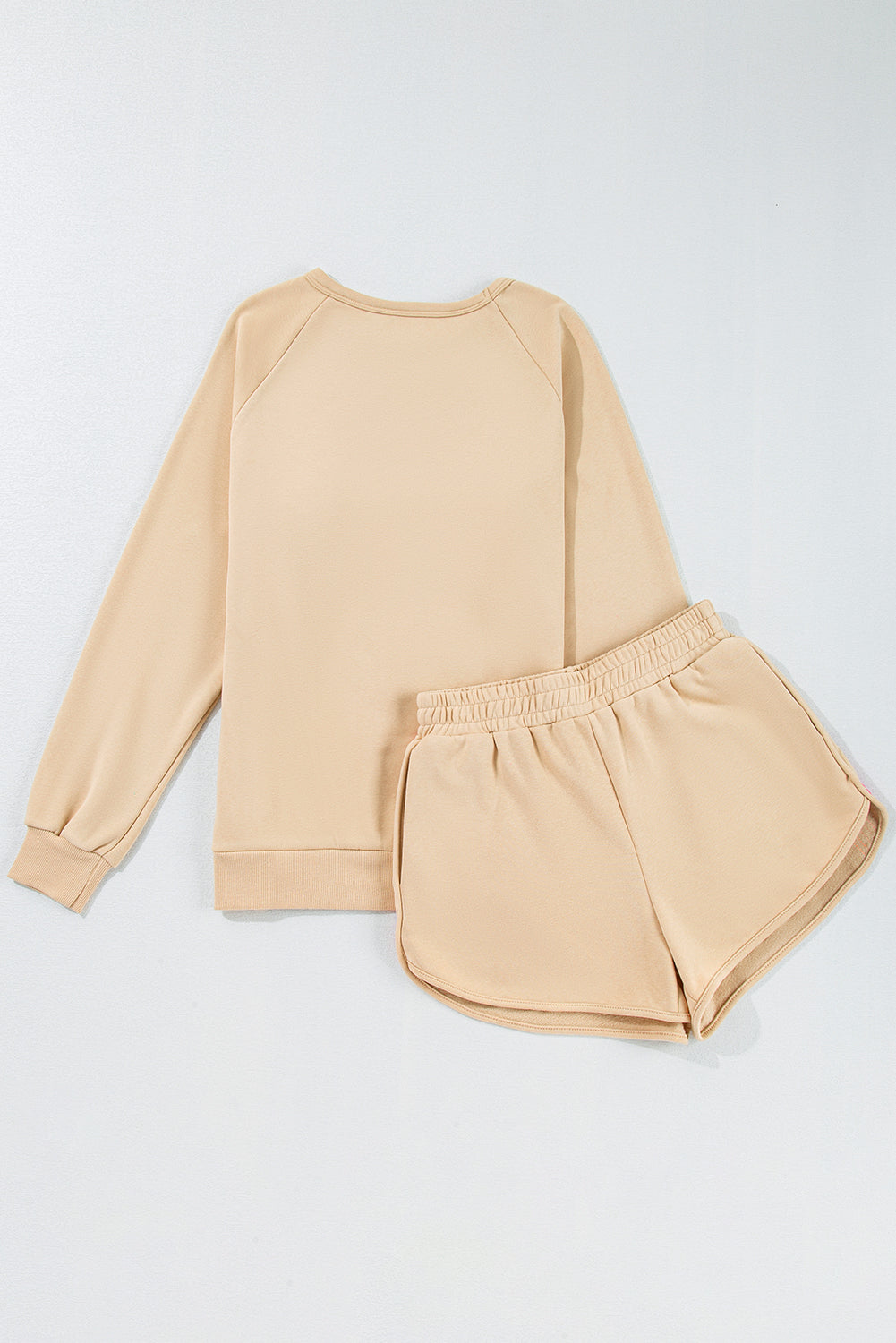 Apricot Striped Accent Pullover and Shorts Two Piece Casual Set-Chaelisa's New Jammies