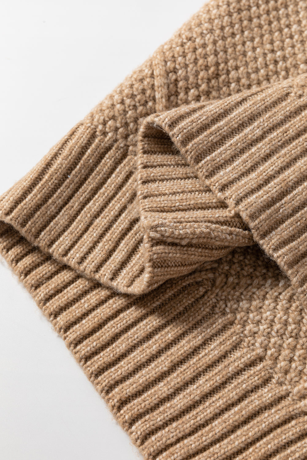 Parchment Cable Knit Drop Shoulder Loose Fit Sweater Dress-Chaelisa's New Jammies