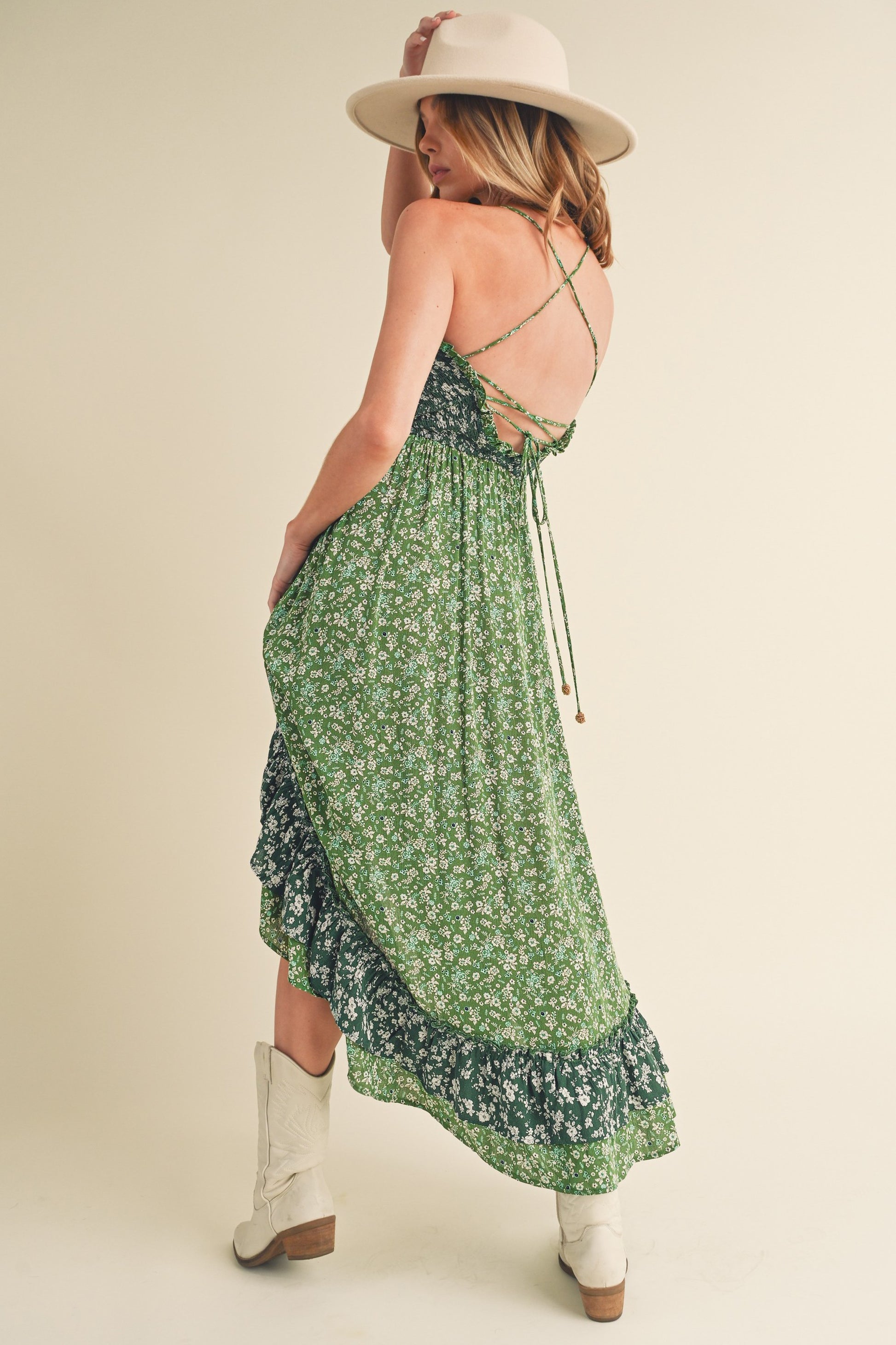 Aemi + Co Ditsy Floral Ruffled Hem Maxi Cami Dress-Chaelisa's New Jammies