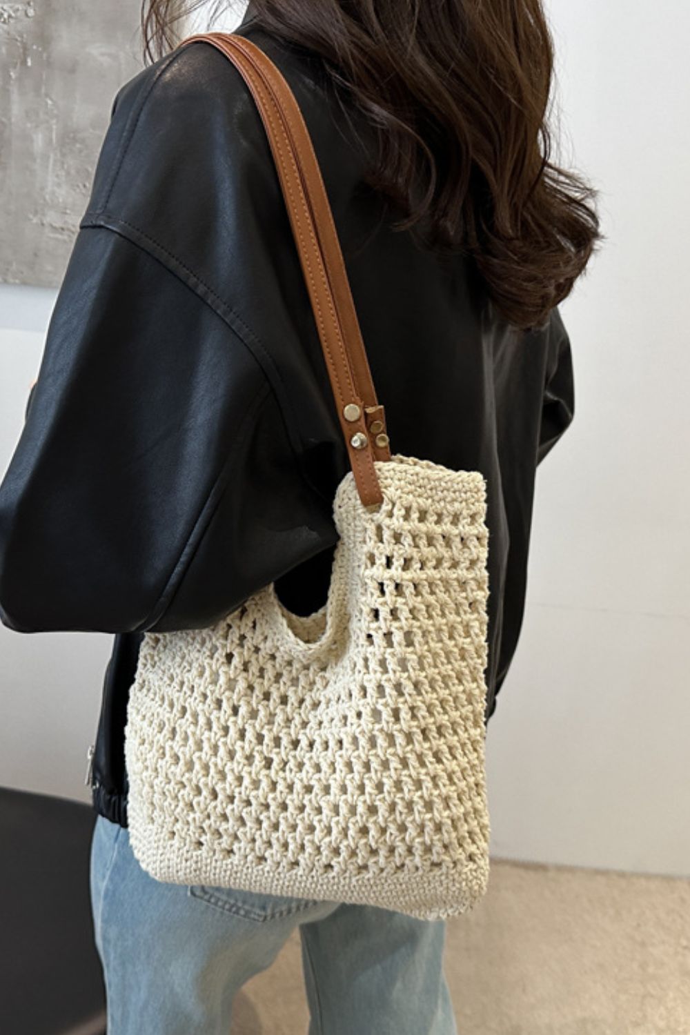 Openwork Woven Tote Bag-Chaelisa's New Jammies