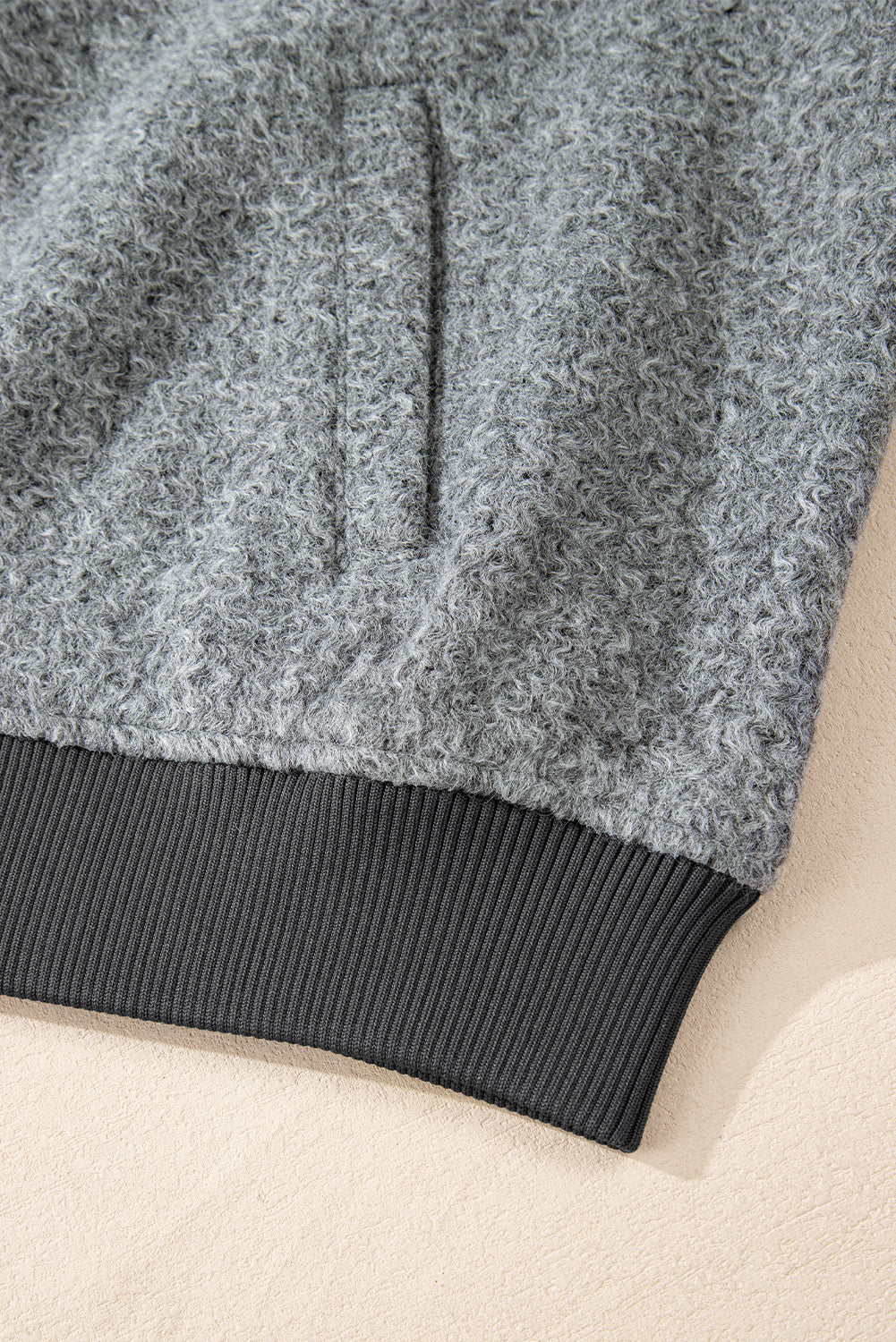 Medium Grey Fuzzy Zip Up Pocketed Sleeve Jacket-Chaelisa's New Jammies