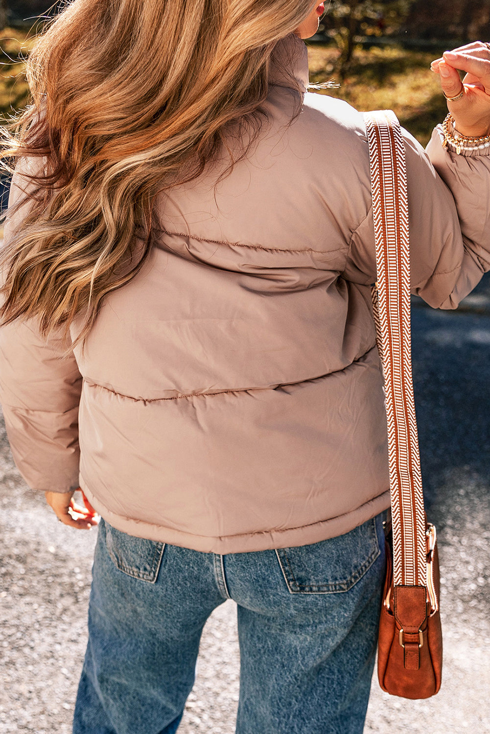 Apricot Pink Full Zipper Quilted Puffer Jacket-Chaelisa's New Jammies