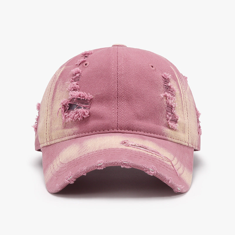Distressed Adjustable Cotton Baseball Cap-Chaelisa's New Jammies