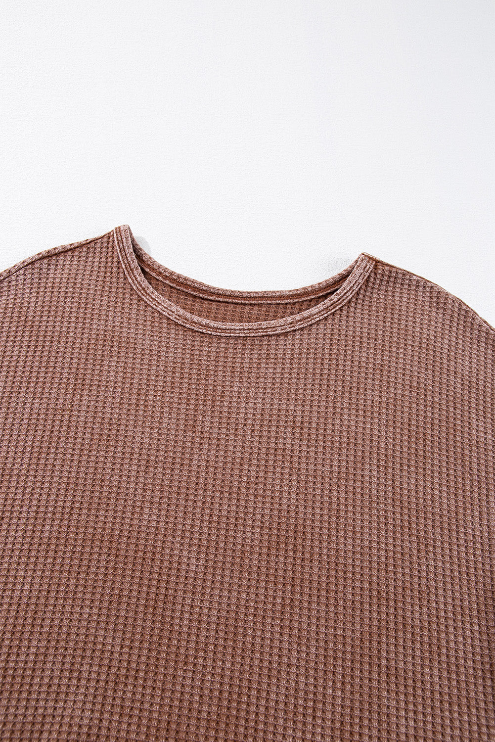 Coffee Waffle Knit Fringed High Low Loose Top-Chaelisa's New Jammies