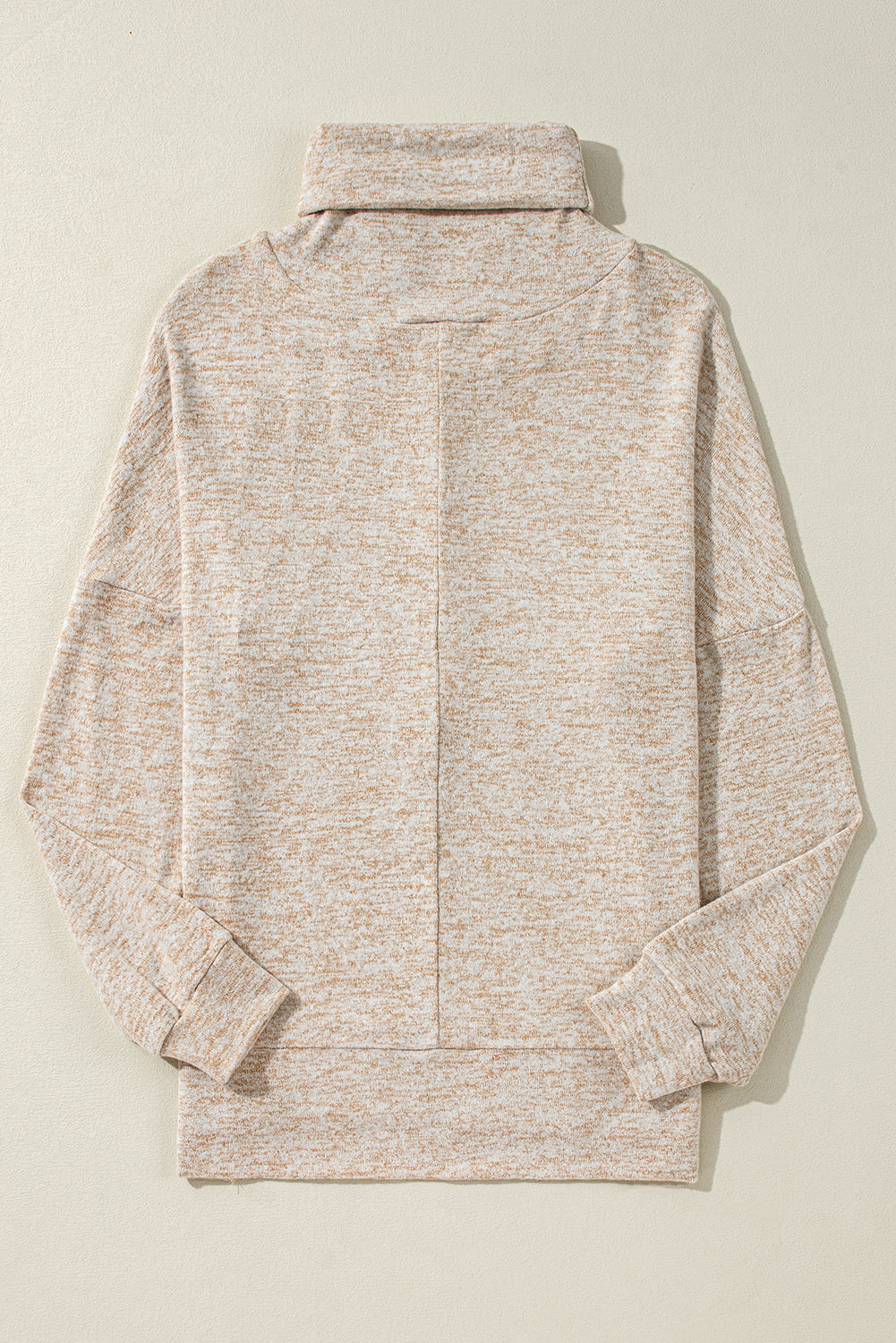 Apricot Drawstring Cowl High Neck Long Sleeve Split Top-Chaelisa's New Jammies