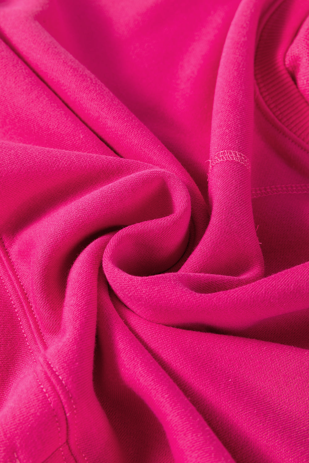 Rose Red Drop Shoulder Crisscross Stitching Pocketed Loose Sweatshirt-Chaelisa's New Jammies