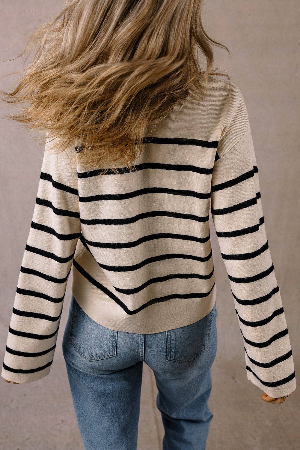 Black Stripe Flap Pocket Buttoned Cardigan Sweater-Chaelisa's New Jammies