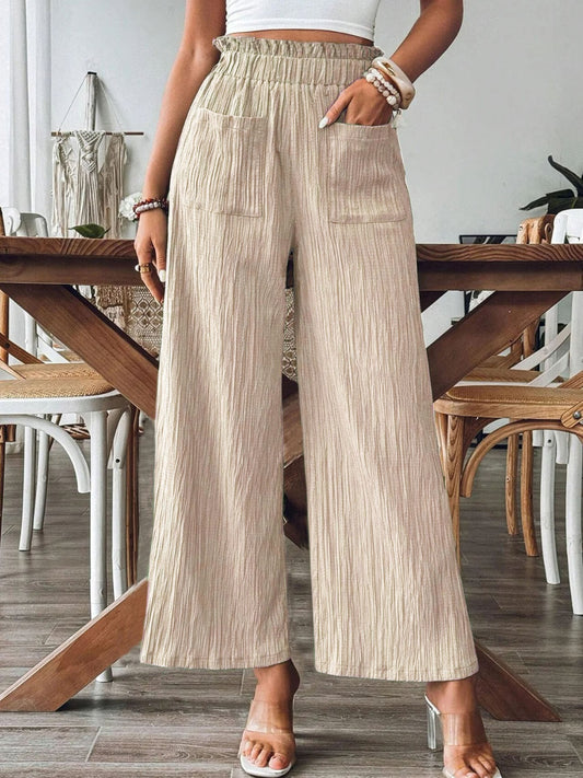 Frill Wide Leg Pants-Chaelisa's New Jammies