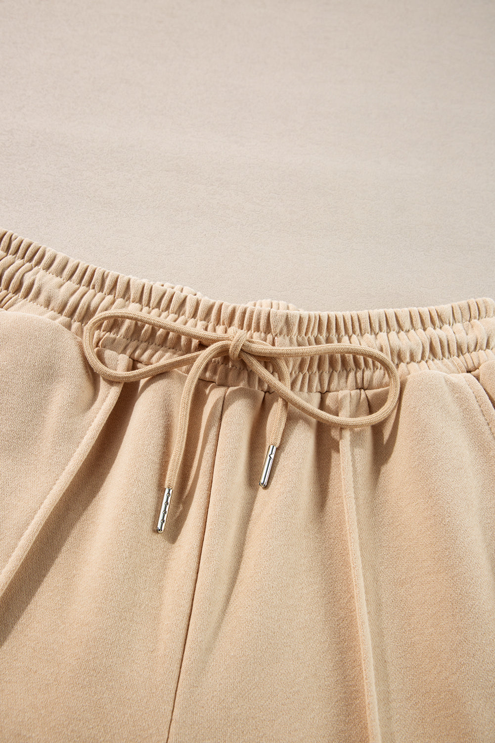 Apricot Solid Seamed Zipper Jacket and Drawstring Waist Pants Set-Chaelisa's New Jammies