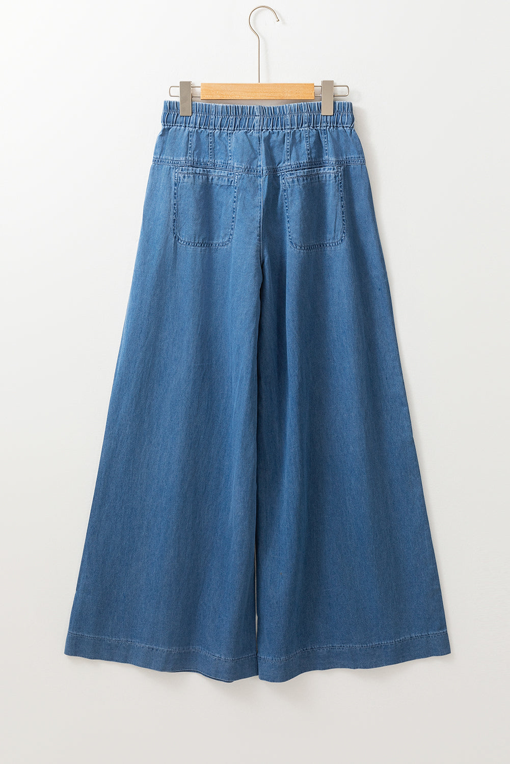 Dusk Blue Mineral Wash Button Fly Waist Wide Leg Jeans-Chaelisa's New Jammies