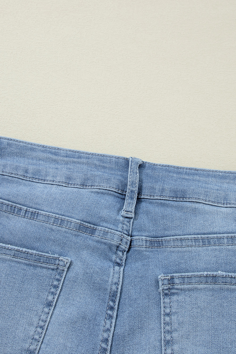 Dusk Blue High Rise Asymmetric Button Zip Fly Ripped Jeans-Chaelisa's New Jammies