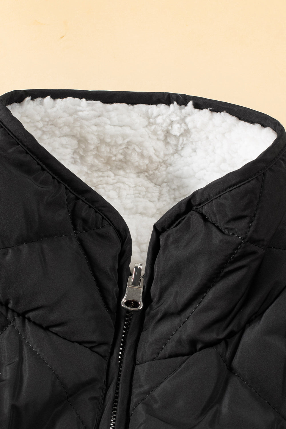 Black Fleece Lined Quilted Zip up Vest Coat-Chaelisa's New Jammies
