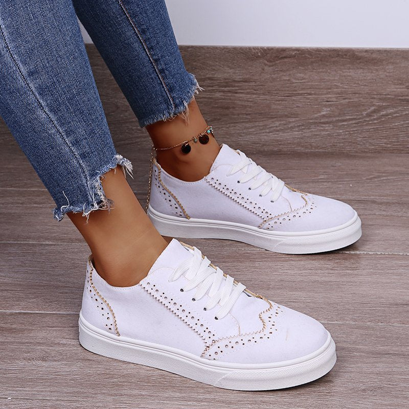 Lace-Up Suedette Flat Sneakers-Chaelisa's New Jammies