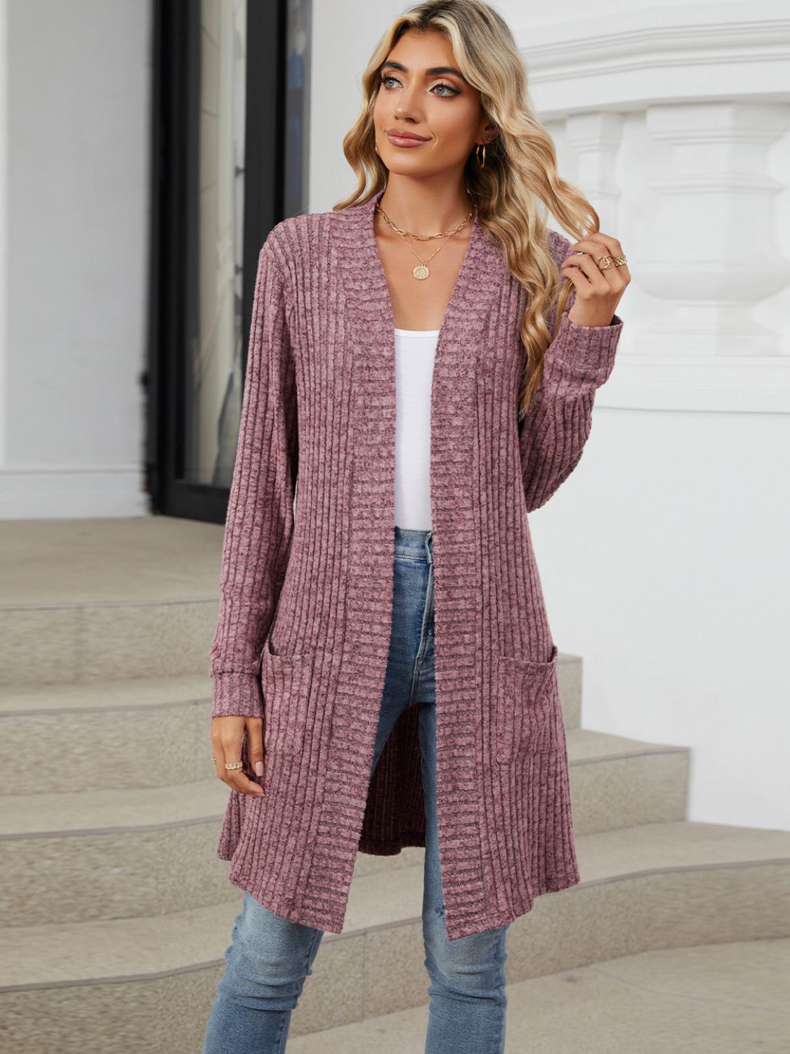 Open Front Long Sleeve Cardigan-Chaelisa's New Jammies