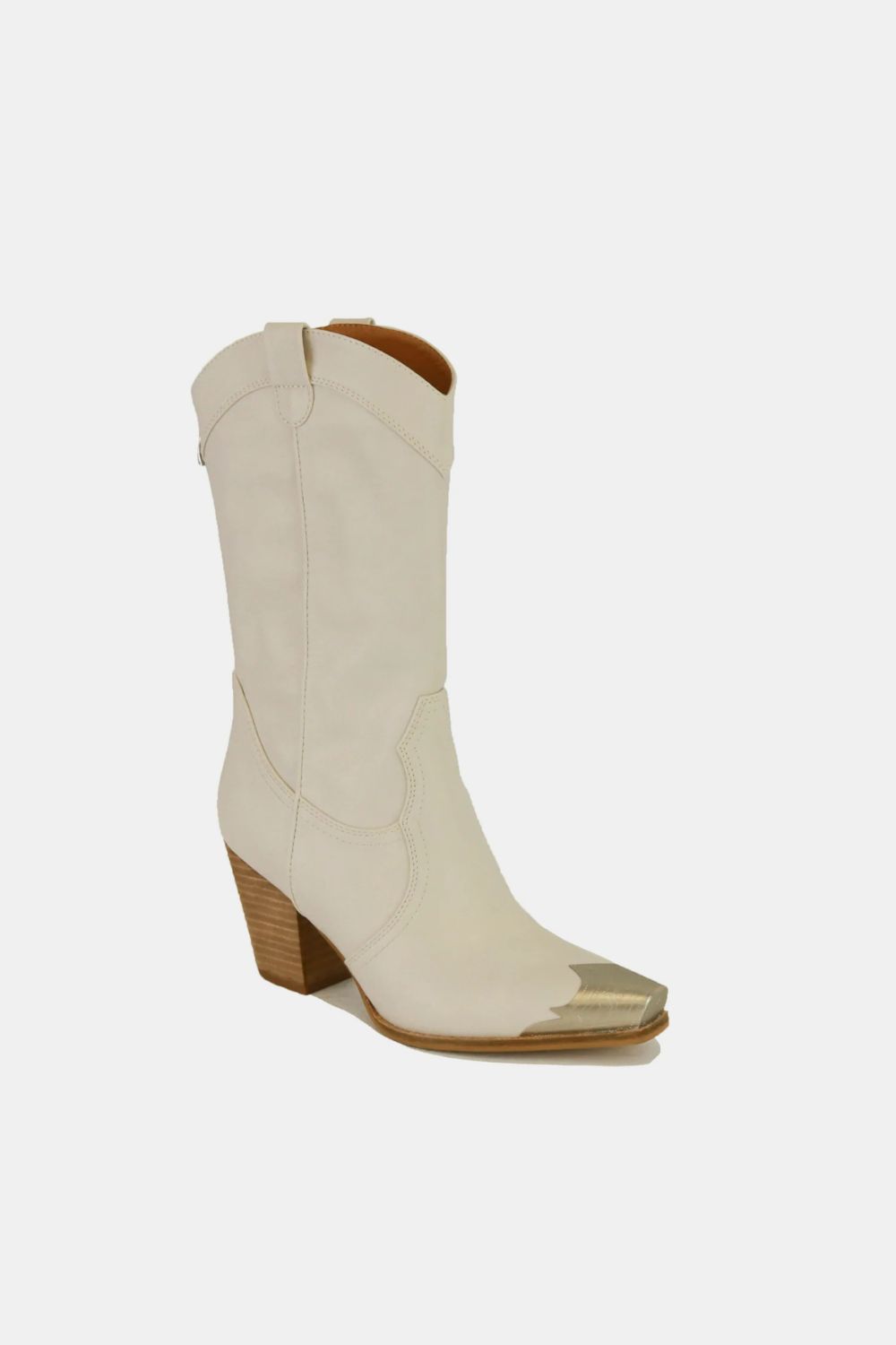 Beast Fashion Metal-Toe Block Heel Ankle Boots-Chaelisa's New Jammies