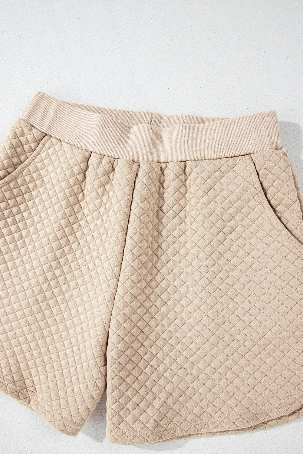 Parchment Solid Color Quilted Long Sleeve Top and Shorts Set-Chaelisa's New Jammies