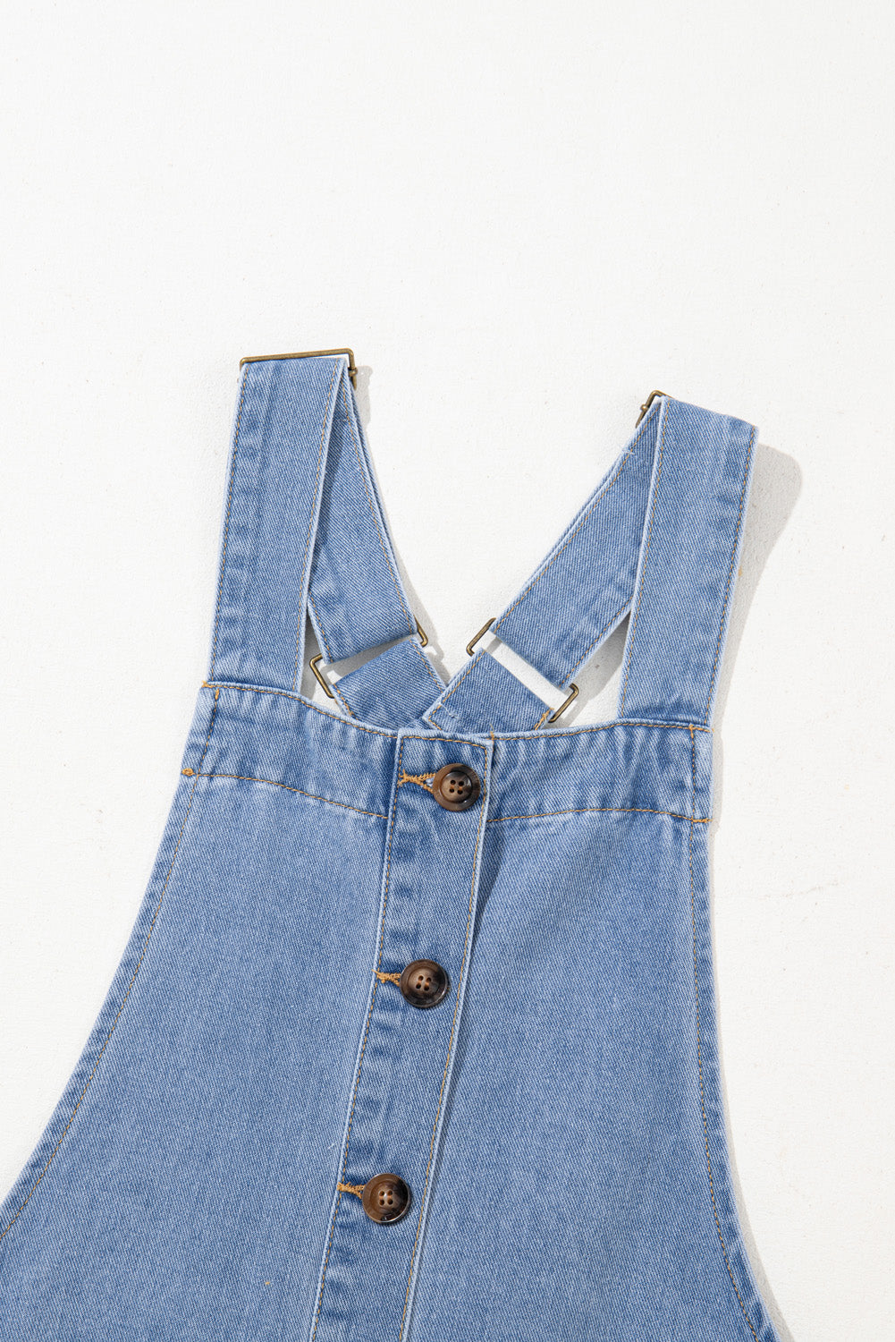 Beau Blue Wide Strap Button Front Pocketed Denim Mini Dress-Chaelisa's New Jammies