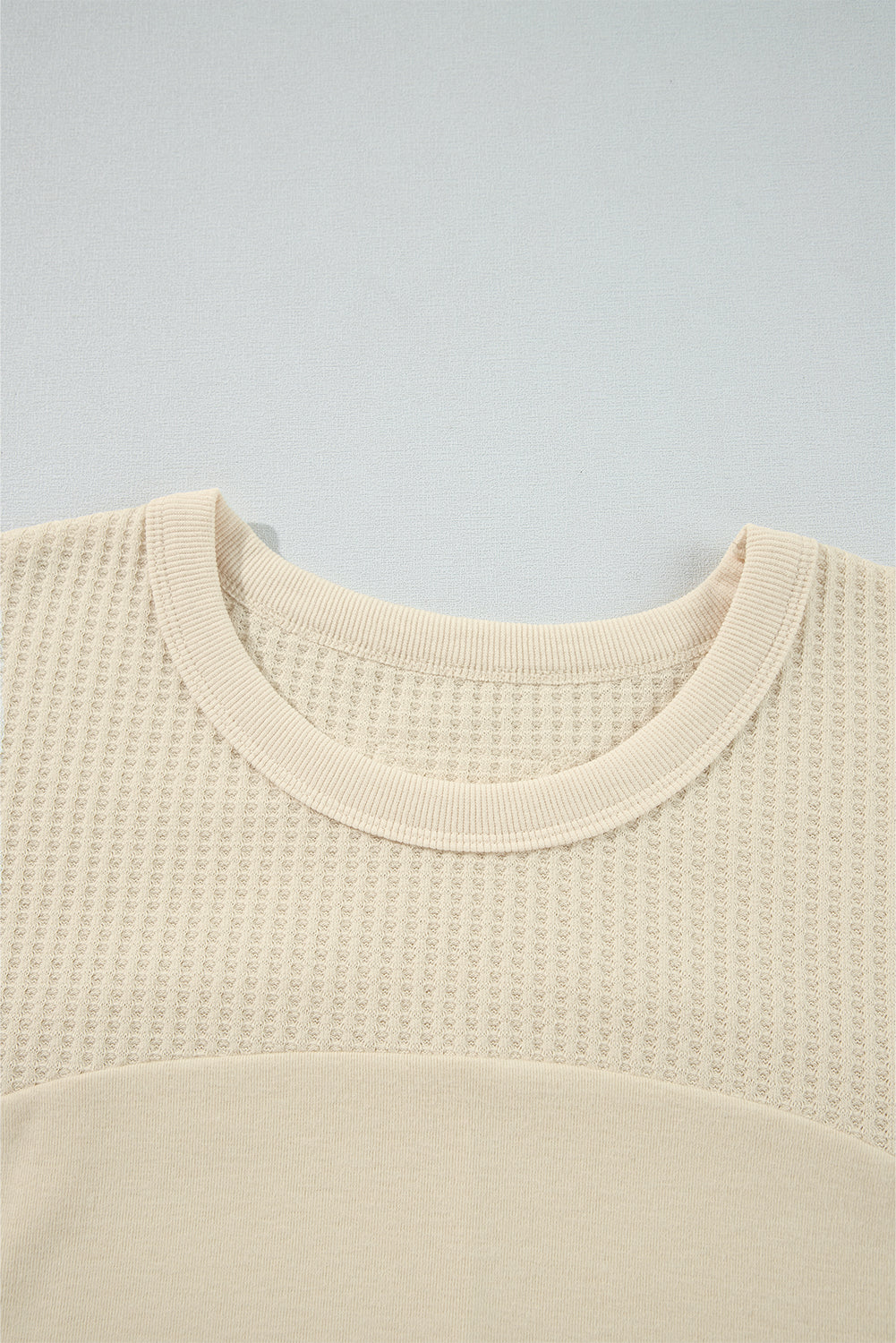 Beige Thermal Knit Patchwork Exposed Seam Long Sleeve Top-Chaelisa's New Jammies