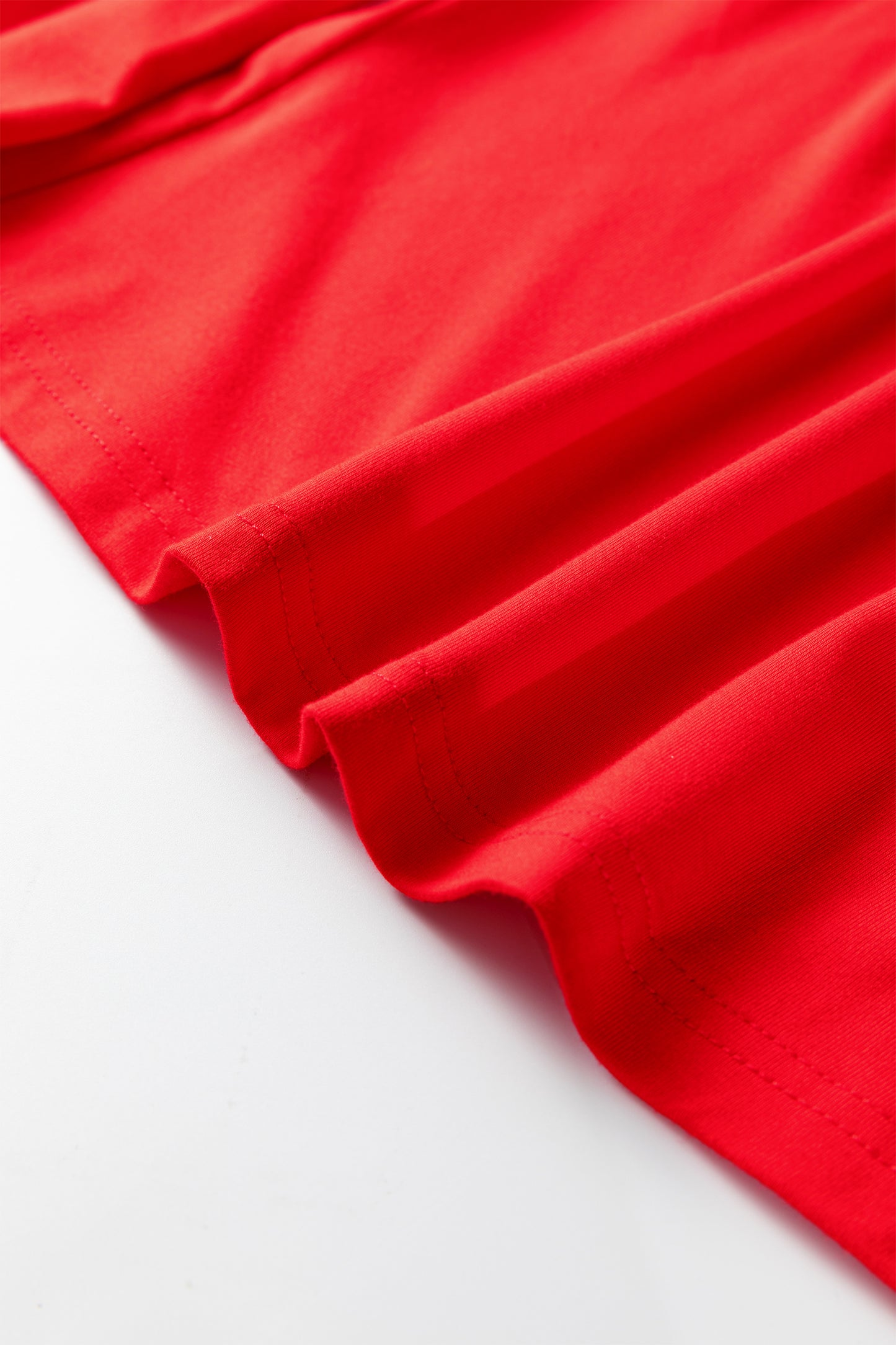 Fiery Red Foldover Off Shoulder Long Sleeve Slim Top