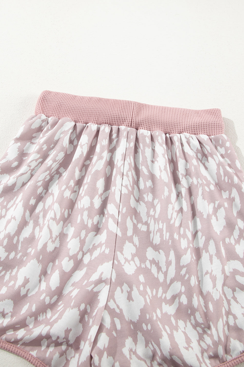 Khaki Classic Leopard Arched Hem Elastic Waist Casual Shorts-Chaelisa's New Jammies