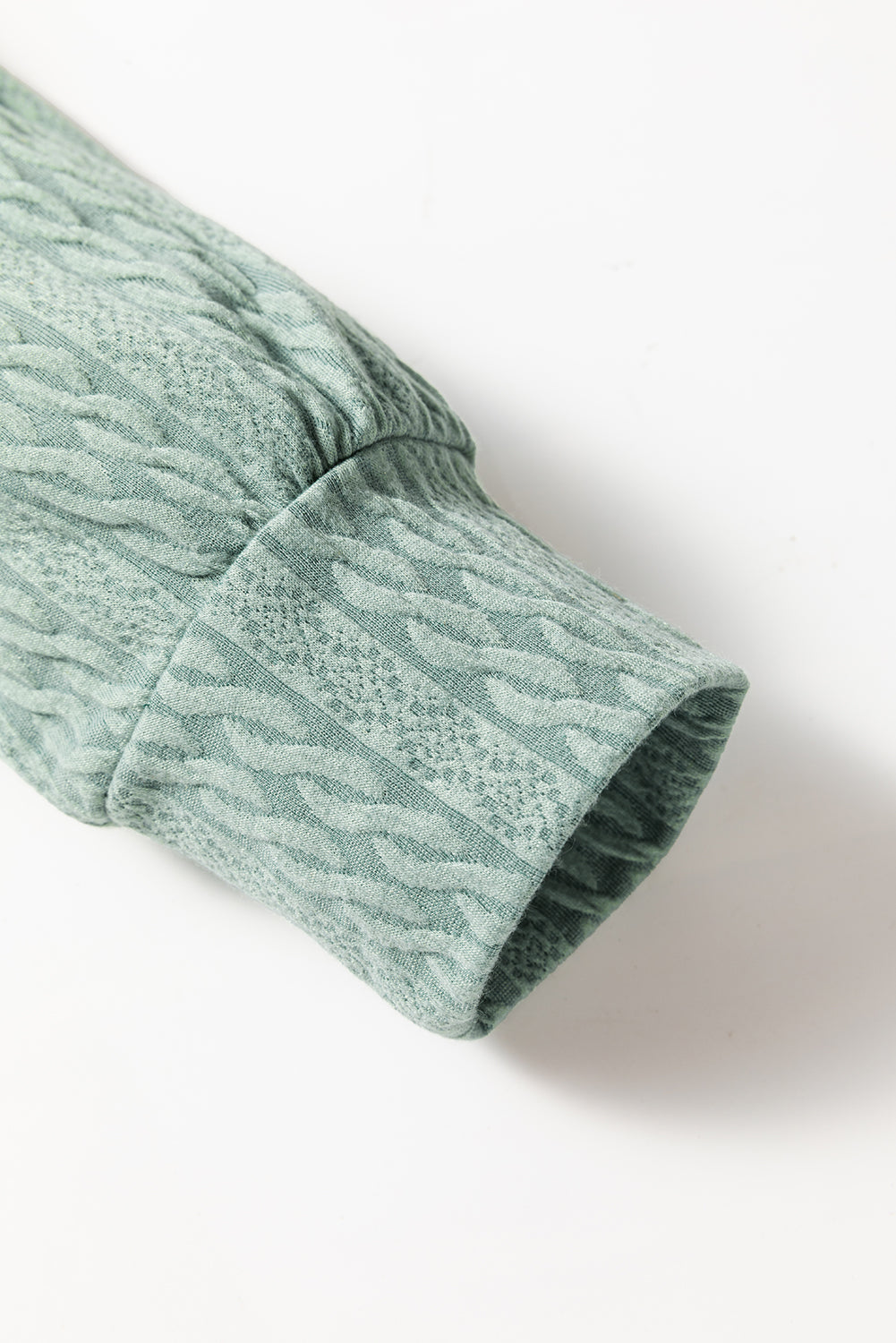 Mint Green Button Front Textured Drawstring Hooded Long Sleeve Top-Chaelisa's New Jammies