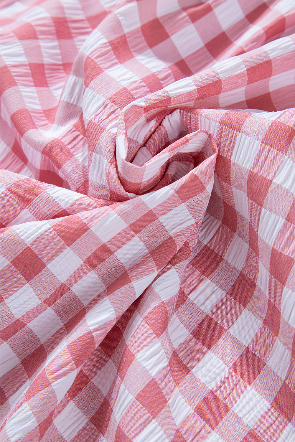 Pink Gingham Print Chest Pockets Buttoned Collared Shirt-Chaelisa's New Jammies