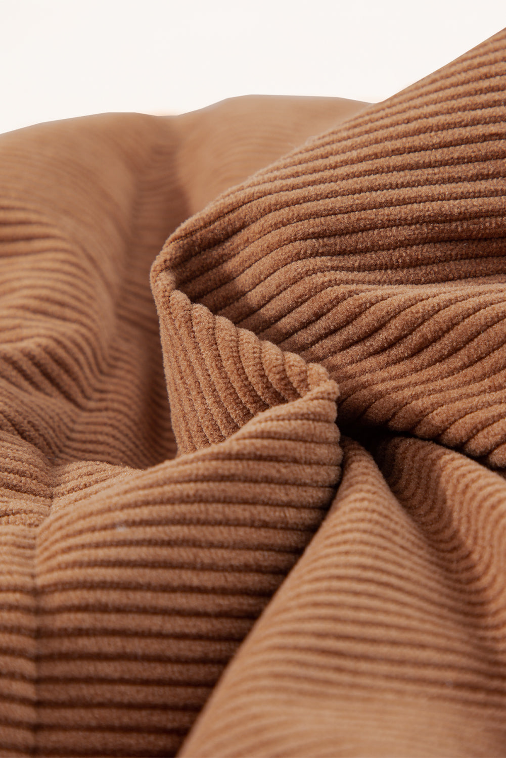 Coffee Corduroy Stand Neck Zipped Puffer Vest-Chaelisa's New Jammies