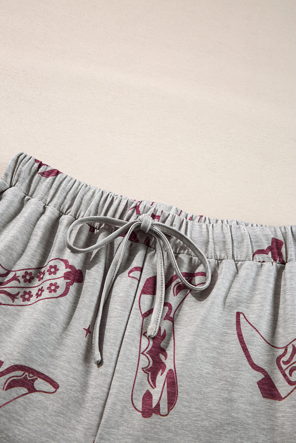 Gray Cowgirl Boots Printed Long Sleeve Top Pants Lounge Set-Chaelisa's New Jammies