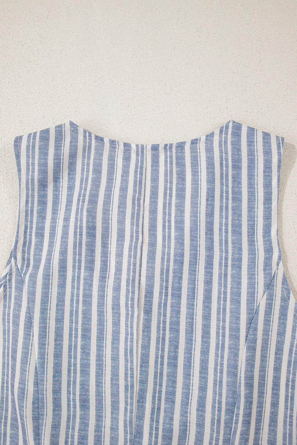 Sky Blue Stripe Buttoned Office Waistcoat Mini Skirt Set-Chaelisa's New Jammies