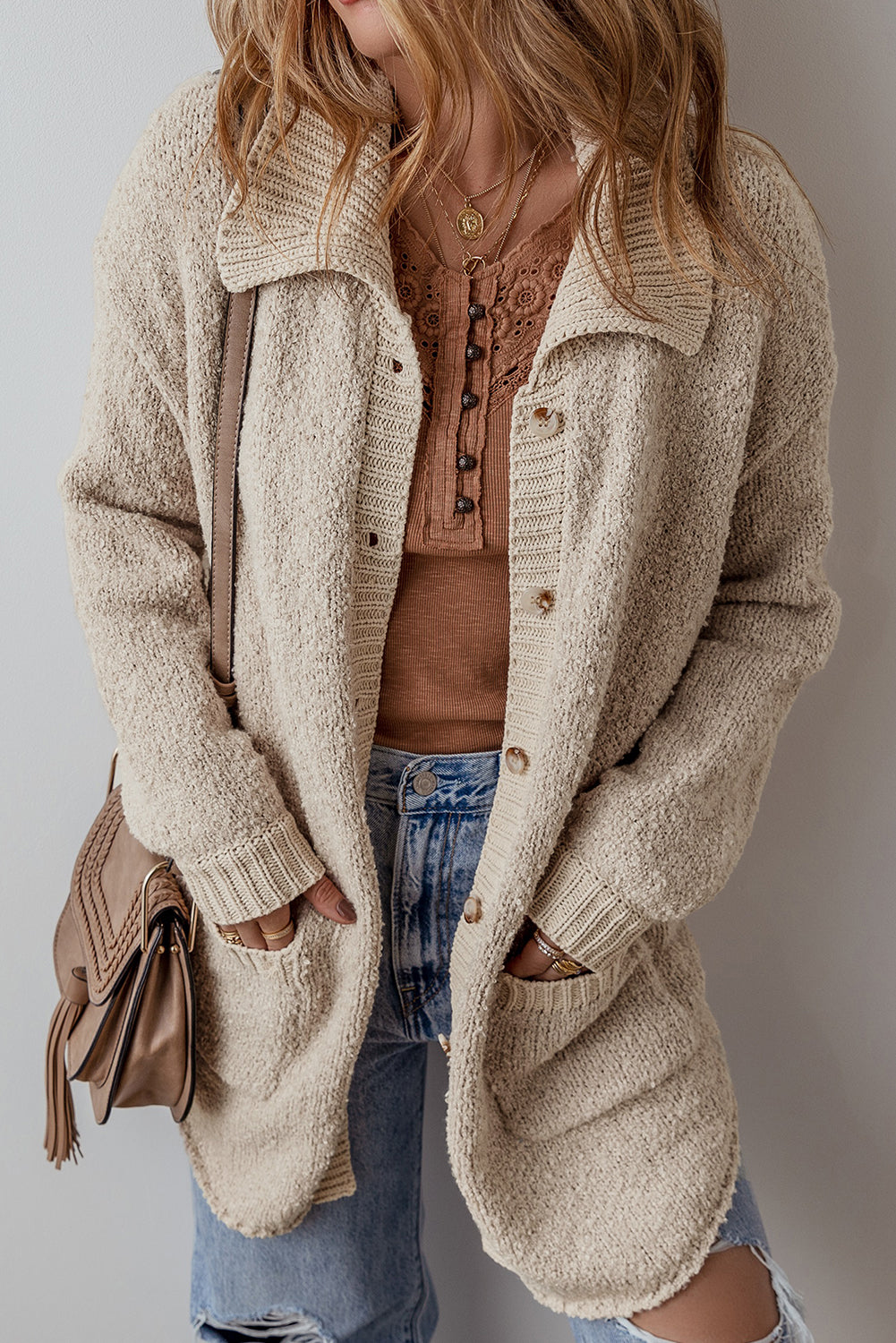 Jet Stream Collared Drop Shoulder Button Up Cardigan with Pocket-Chaelisa's New Jammies