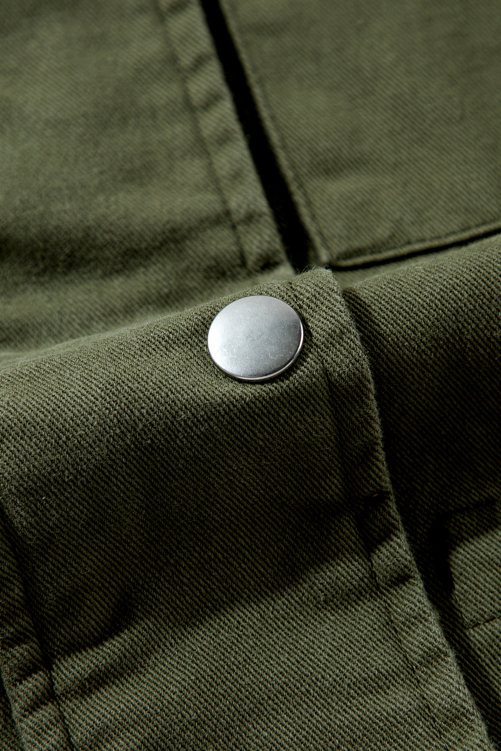 Moss Green Snap Button Zipper Tight Waist Collared Jacket-Chaelisa's New Jammies