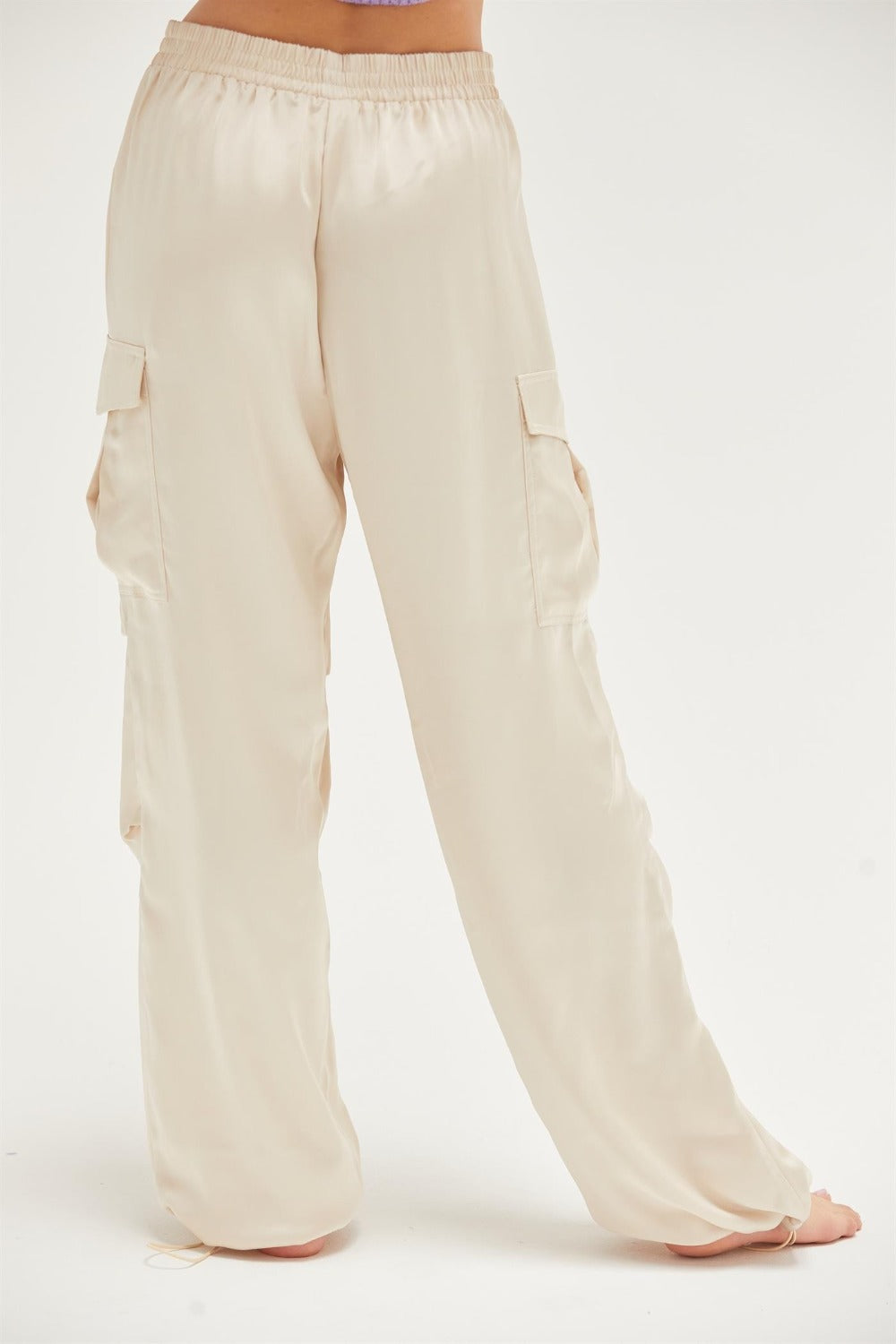HYFVE Approach Satin Drawstring Hem Cargo Pants-Chaelisa's New Jammies