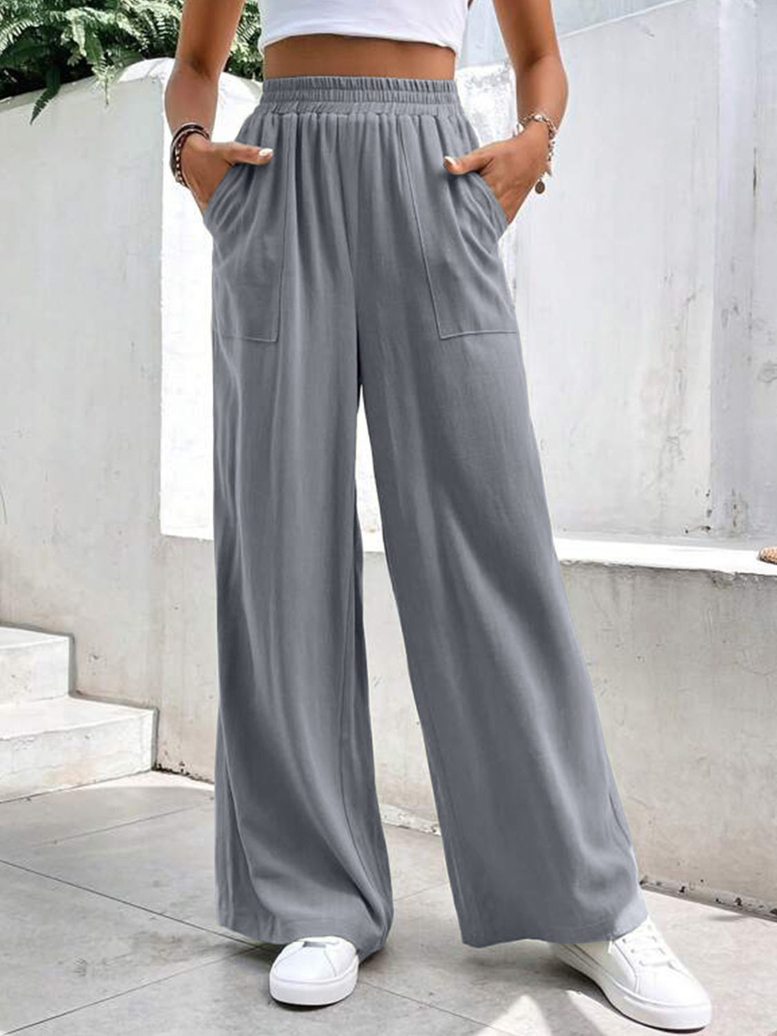 High Waist Wide Leg Pants with Pockets-Chaelisa's New Jammies