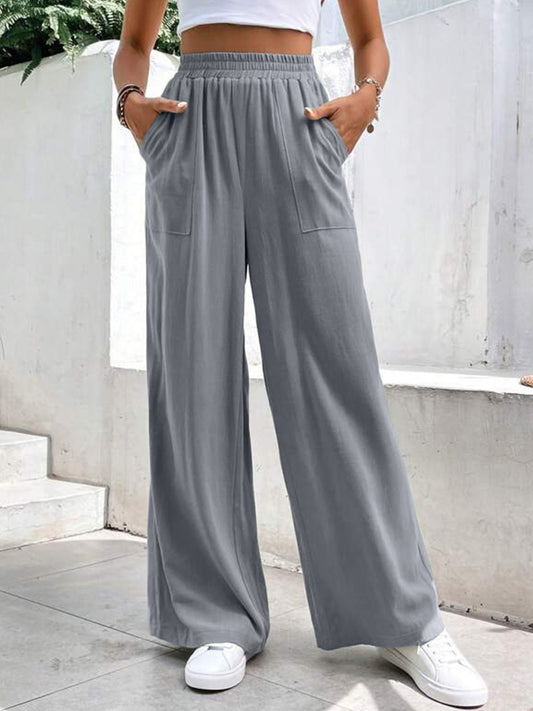 High Waist Wide Leg Pants with Pockets-Chaelisa's New Jammies